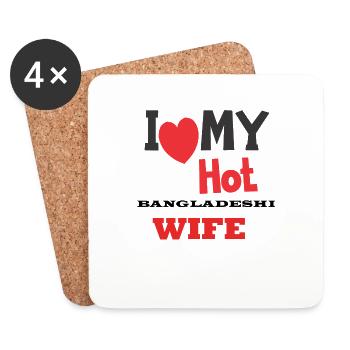 I Love My Hot Bangladeshi Wife - Coasters (set of 4) - white - Front
