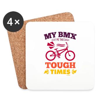 BMX Bike Cycling Fun Gift - Coasters (set of 4) - white - Front