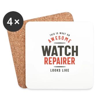 Funny Awesome Watch Repairer Job Occupation - Coasters (set of 4) - white - Front