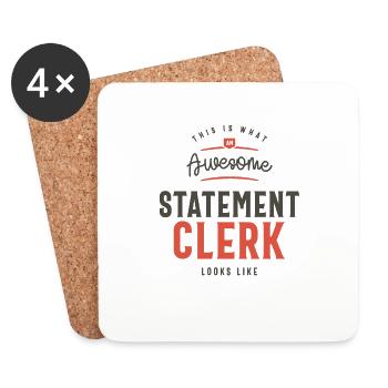 Funny Awesome Statement Clerk Job Occupation - Coasters (set of 4) - white - Front
