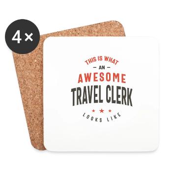 Funny Awesome Travel Clerk Job Occupation - Coasters (set of 4) - white - Front