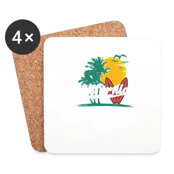 Années 70 années 80 dans la ville californienne de Venice Beach - Dessous de verre (lot de 4) - blanc - Devant