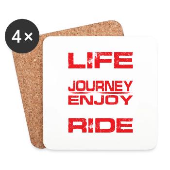 Life Is A Journey, Enjoy The Ride - Untersetzer (4er-Set) - Weiß - Vorne