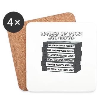 Title deines Sex-Tapes lustiges VHS Tape Design - Untersetzer (4er-Set) - Weiß - Vorne