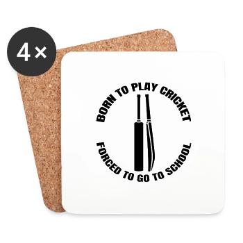 Cadeau de cricket disant Cricket Fan Team Cricket - Dessous de verre (lot de 4) - blanc - Devant