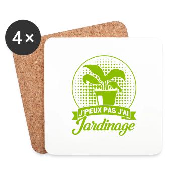 Hobbygärtner Schrebergarten Gärtner Geschenk - Untersetzer (4er-Set) - Weiß - Vorne