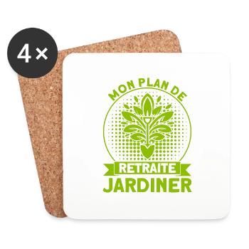 Gartenarbeit Gärtner Schrebergarten Geschenk - Untersetzer (4er-Set) - Weiß - Vorne