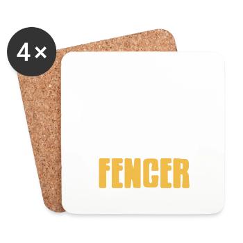 My Heart Belongs To An Awesome Fencer Cool Retro - Coasters (set of 4) - white - Front