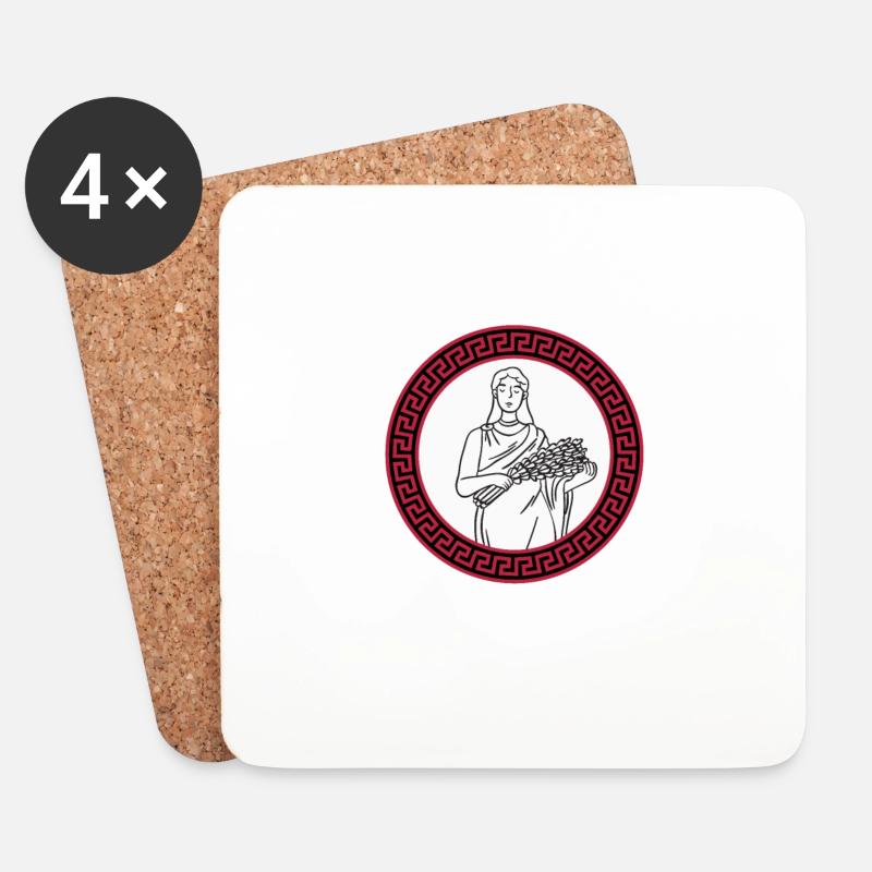 Antike Griechische Mythologie und Griechischer - Untersetzer (4er-Set) - Weiß