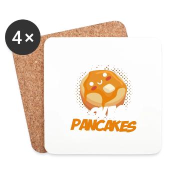 Pancake Lover Gift Pancake Dicton - Dessous de verre (lot de 4) - blanc - Devant