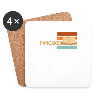 Pancake Lover Gift Pancake Dicton - Dessous de verre (lot de 4) - blanc - Devant