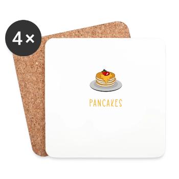 Pancake Lover Gift Pancake Dicton - Dessous de verre (lot de 4) - blanc - Devant