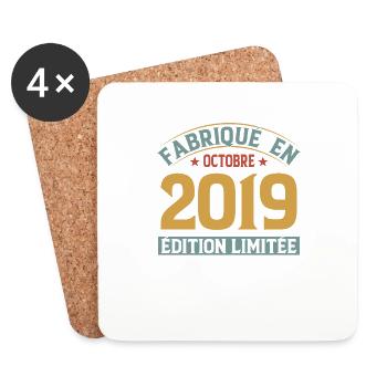 Made in October 2019 limited edition - Coasters (set of 4) - white - Front