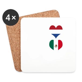 Mexique et Pays-Bas Genius / Cadeau - Dessous de verre (lot de 4) - blanc - Devant