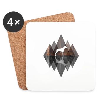 Dobermann Abstrakt - Geometrie Hundeliebhaber Dog - Untersetzer (4er-Set) - Weiß - Vorne