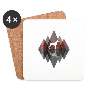 Dobermann Abstrakt - Geometrie Hundeliebhaber Dog - Untersetzer (4er-Set) - Weiß - Vorne