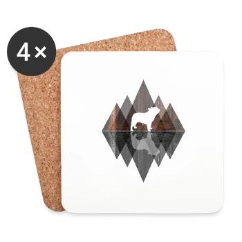French Bulldog Abstrakt - Geometrie Hundeliebhaber - Untersetzer (4er-Set) - Weiß - Vorne