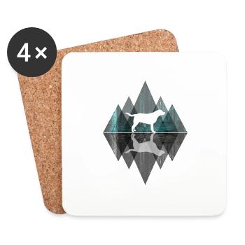 Labrador Abstrakt - Hundeliebhaber Dog Geometrie - Untersetzer (4er-Set) - Weiß - Vorne
