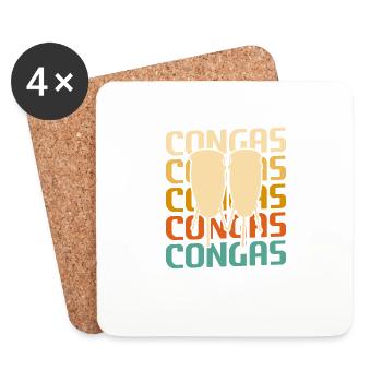 Retro Vintage Classic Congas Player Instrument - Coasters (set of 4) - white - Front