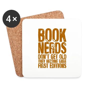 Book Nerds They Become Rare First Editions 2 - Untersetzer (4er-Set) - Weiß - Vorne