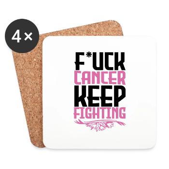 F*ck Cancer - Dessous de verre (lot de 4) - blanc - Devant