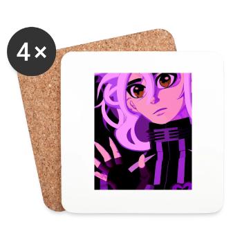 Goth Anime Vaporwave Sexy Goth Girl - Untersetzer (4er-Set) - Weiß - Vorne