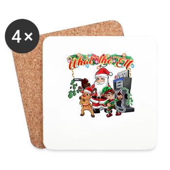 Santa Rudolph and Elf Funny Christmas - Coasters (set of 4) - white - Front