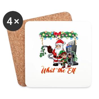Funny Santa and Elf High Gas Price Complain - Coasters (set of 4) - white - Front