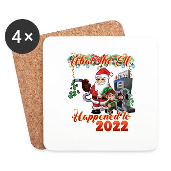 Funny Christmas 2022 - What the Elf Happened to 20 - Coasters (set of 4) - white - Front
