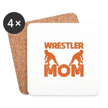 Mon lutteur préféré m’appelle Mama Wrestling - Dessous de verre (lot de 4) - blanc - Devant