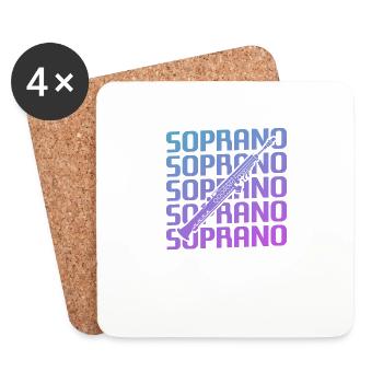Retro Vintage Classic Soprano Instrument Guita - Coasters (set of 4) - white - Front