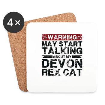 Speaking of Devon Rex Cat - Coasters (set of 4) - white - Front