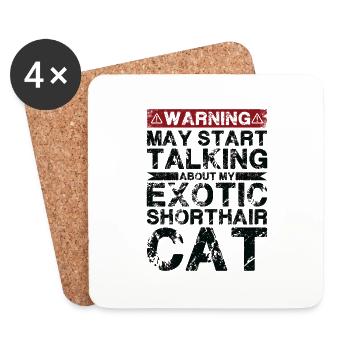 En parlant de chat exotique à poil court - Dessous de verre (lot de 4) - blanc - Devant