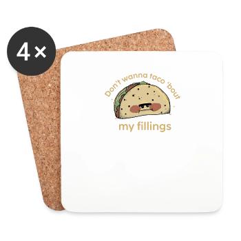 Taco Mexican Food Mexico Tortilla Burrito - Coasters (set of 4) - white - Front