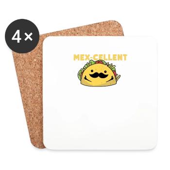 Taco Mexican Food Mexico Tortilla Burrito - Coasters (set of 4) - white - Front