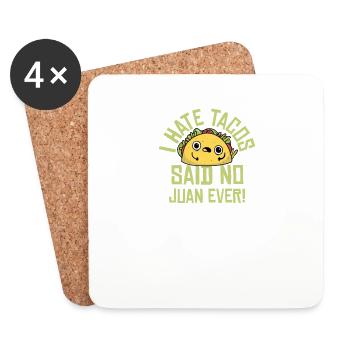 Taco Mexican Food Mexico Tortilla Burrito - Coasters (set of 4) - white - Front