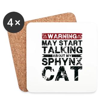 Apropos Sphynx-Katze - Untersetzer (4er-Set) - Weiß - Vorne
