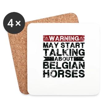 En parlant de cheval belge - Dessous de verre (lot de 4) - blanc - Devant