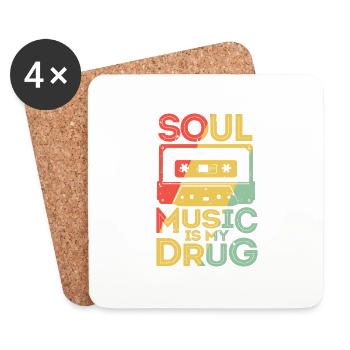 | de vêtements Funk Costume vintage des années 70 pour la musique soul - Dessous de verre (lot de 4) - blanc - Devant