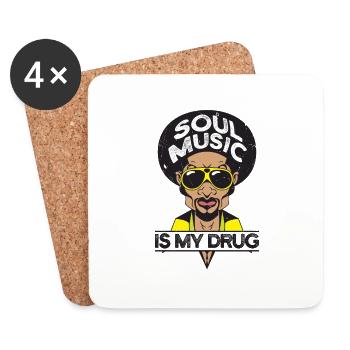 | de vêtements Funk Costume vintage des années 70 pour la musique soul - Dessous de verre (lot de 4) - blanc - Devant
