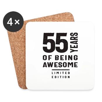 55 Years of Being Awesome - 55th Birthday - Coasters (set of 4) - white - Front