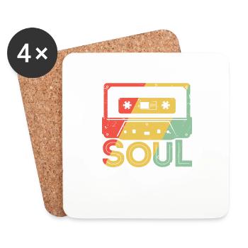 | de vêtements Funk Costume vintage des années 70 pour la musique soul - Dessous de verre (lot de 4) - blanc - Devant