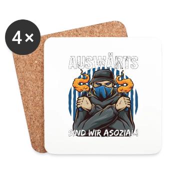 Fußball Fan Pyro Statement Geschenk - Untersetzer (4er-Set) - Weiß - Vorne