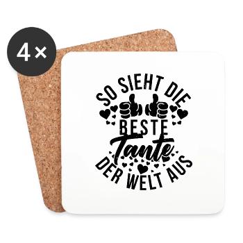 So Sieht Die Beste Tante der Welt Aus Tantchen - Untersetzer (4er-Set) - Weiß - Vorne