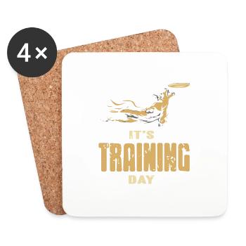It's Training Day Retro Vintage Dog Trainer - Coasters (set of 4) - white - Front