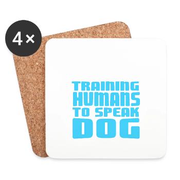 Training Humans To Speak Dog Cool Retro Dog - Coasters (set of 4) - white - Front