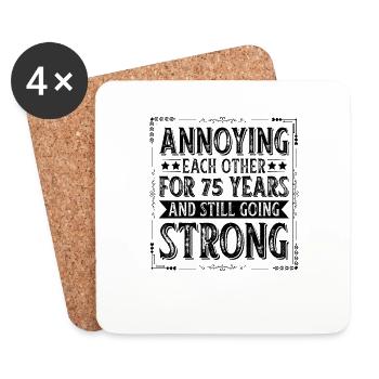 Crown Jewel Wedding 75 Years Wedding Anniversary Gift - Coasters (set of 4) - white - Front