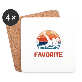 Wrestling is my favorite season of Funny Rings - Coasters (set of 4) - white - Front
