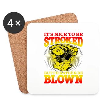 It's Nice To Be Stroked But I'd Rather Be Blown - Untersetzer (4er-Set) - Weiß - Vorne