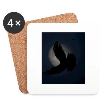 Goth Aesthetic Shadow of a Bird of Prey - Coasters (set of 4) - white - Front